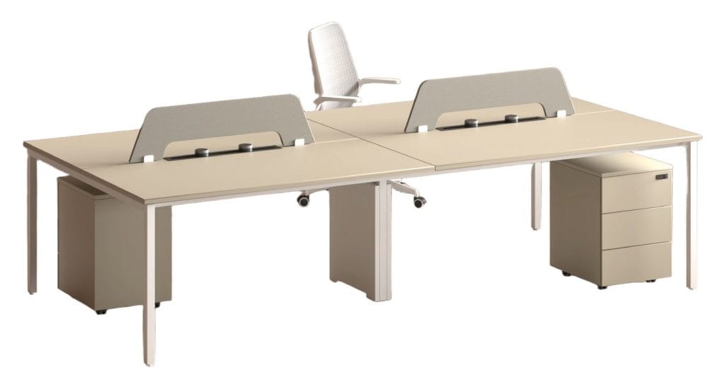 Kaku bench workstation system with pedestals — UA Office